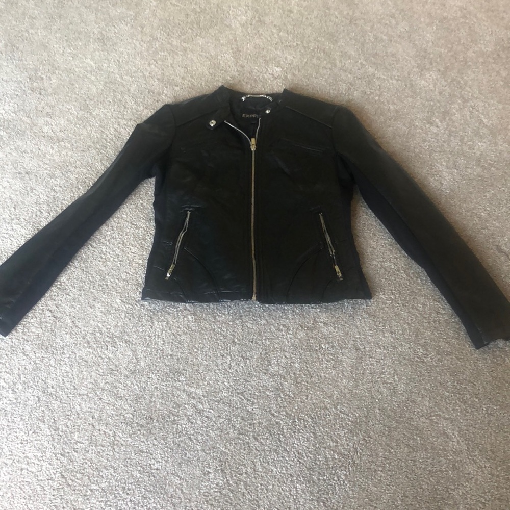COPY - Express black faux leather jacket, size xs